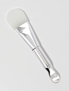 Кисть для масок SILVER, силиконовая, с лопаткой, 14 (±1) см, серебристая