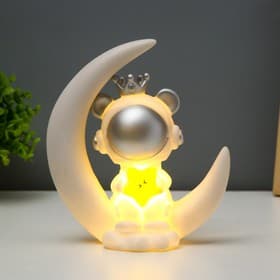 Фигурка световая RISALUX «Принцесса космонавт», LED-ночник, USB, белый, 18×17×7 см