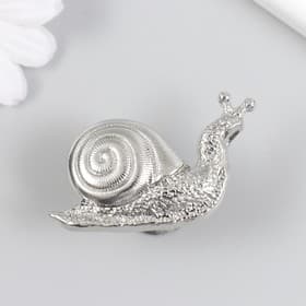 Мебельная ручка - кнопка, металл «Улитка», серебро, 2.8×5.2 см