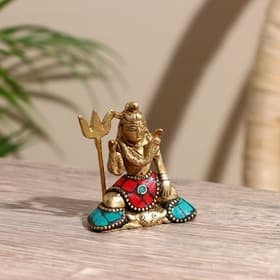 Сувенир «Шива», 5.5 см, латунь, камень