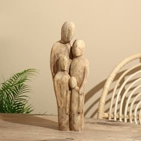 Абстракция «Семья», 15.5×7×41.5 см, манговое дерево
