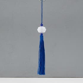 Подвеска текстиль, пластик «Кисть. Лотос», синяя, 1.2×2.7×14.5 см