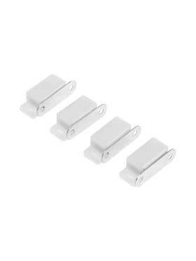 Магнит мебельный M001BR, 41×13 мм, маленький, белый, 4 шт.