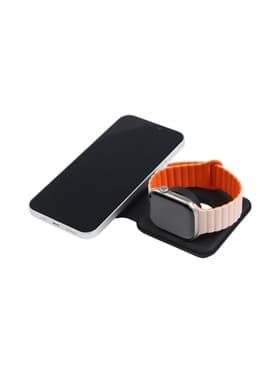Зарядная станция 2 в 1, 3 А, 15 W, кабель USB-Type-C, черная