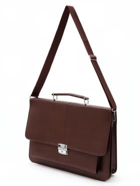 Портфель с ремнём, 38×6×27 см, коричневый