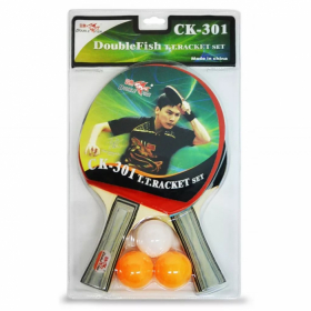 Набор для настольного тенниса Double Fish 2 Ракетки, 3 мяча, упаковано в блистер CK-301 Ош