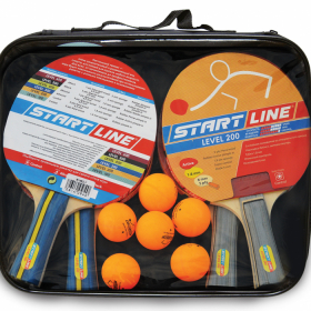 Набор START LINE: 4 Ракетки Level 200, 6 Мячей Club Select, упаковано в сумку на молнии с ручкой 61-453-1