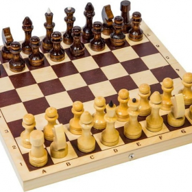 Шахматы обиходные парафинированные с доской 290*145*38  (P-4) Ош