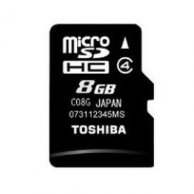 Флеш карта microSD 8Gb Toshiba Class4 + адаптер THN-M102K0080M2 Ош