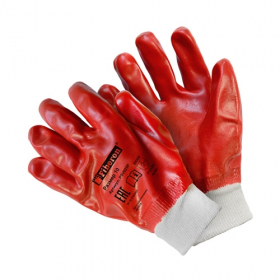 Перчатки 'Повышенная стойкость к загрязнениям', полиэстер+хлопок, ПВХ покрытие, в и/у, 10(XL), белый+красный, Fiberon Ош