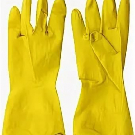 Перчатки хозяйственные латексные с х/б напылением, XL, желтые, 2 шт/уп., Komfi