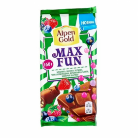 Альпен Гольд Макс Фан молочный фруктово-ягодный 160г.*15