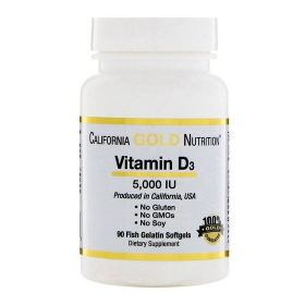 Витаминный комплекс California Gold Nutrition, Витамин D3, 90 капсул Ош
