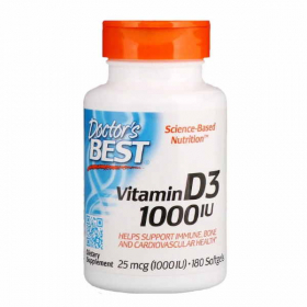 Витаминный комплекс Doctor's Best, Vitamin D3 125 mcg (5,000 IU) 180 капсул