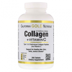 Препарат для суставов California Gold Nutrition коллагены + витамин С, тип 1 и 3, 6000 мг 250 таблеток