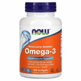 Омега кислоты NOW - Omega 3 1000 mg 100 капсул Ош