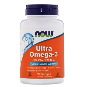 Омега кислоты Now Ultra Omega 3-D 90 капсул