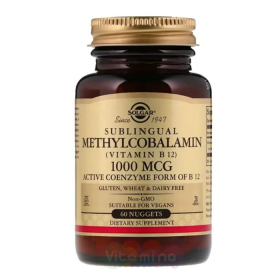 Витаминный комплекс Solgar Methylcobalamin (Vitamin B12) 1000 mcg 60 капсул
