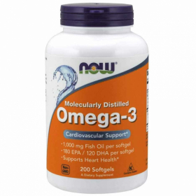 Омега кислоты Now - Omega 3 1000 mg 200 капсул
