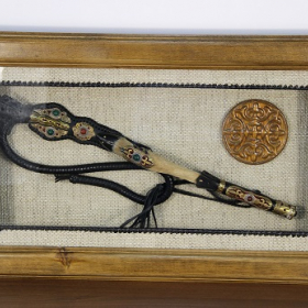 Камча ручной работы, сувенирная, деревянный багет Ош