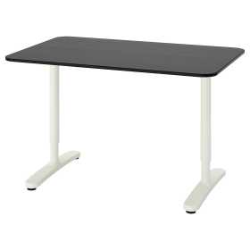 Письменный стол, ясеневый шпон/черная морилка/белый, 120x80 см, ИКЕЯ БЕКАНТ