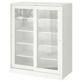 Шкаф со стеклянными дверцами, белый, 100x123 см, ИКЕЯ СЮВДЕ