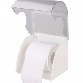 Держатель для туалетной бумаги (с полкой) (белый). (уп.12) Ош