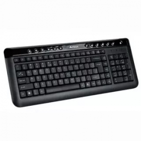 Клавиатура A4TECH KL-40 X-SLIM MULTIMEDIA KEYBOARD USB BLACK US+RUSSIAN