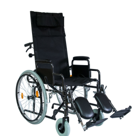 Инвалидная коляска Мега-Оптим с регулировкой угла наклона спинки и подножек 514 A, пневматические задние колеса