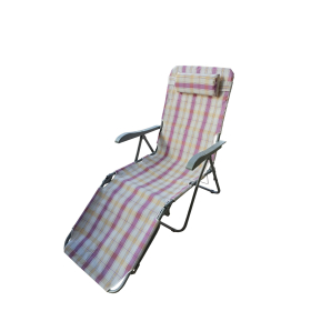 Кресло-шезлонг Таити арт.с447 (каркас серый, ткань разноцветная клетка)