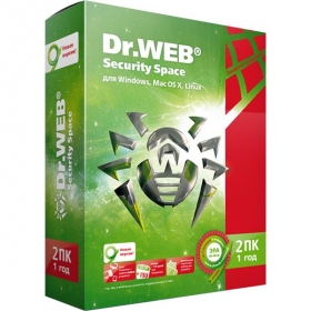 Антивирус Dr.Web Security Space 2пк 1год