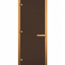 Дверь стеклянная бронза матовая 170х70 (6мм, 2 петли 716 GB) (ХВОЯ) Ош