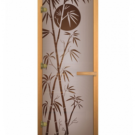 Дверь стеклянная Сатин матовая 'БАМБУК' 190х70 (8мм, 3 петли 710) (ОСИНА) Пр