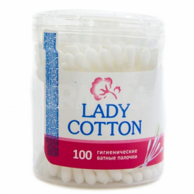 Палочки ватные Lady cotton, банка, 100шт Ош