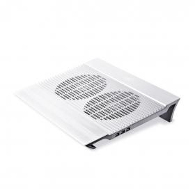 Охлаждающая подставка для ноутбука Deepcool N8 Silver DP-N24N-N8SR, 17', Вентилятор 2*14см, 1000±10%RPM, 4*USB 2.0, 25,1дБл, Габариты 380х278х55мм, Серебристый