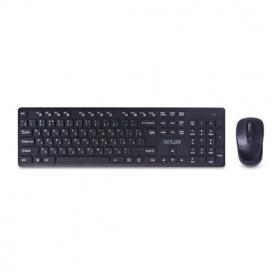 Комплект Клавиатура + Мышь Delux DLD-1505OGB, Беспроводная мышь 2.4G, 1000DPI, Нано-ресивер, Кол-во стандартных клавиш 104, Чёрный,