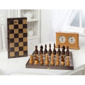 Шахматы гроссмейстерские деревянные с венге доской, рисунок золото 196-18 Ош