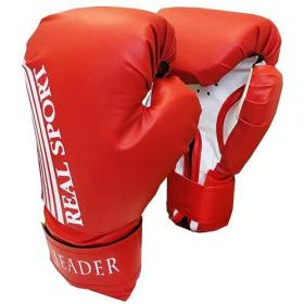Перчатки боксерские RealSport LEADER 10 унций, красный