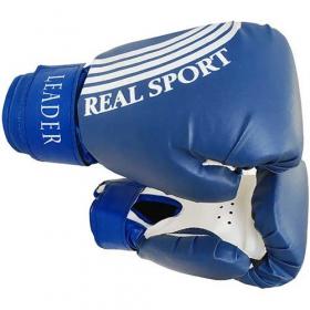 Перчатки боксерские RealSport LEADER 10 унций, синий
