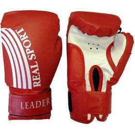 Перчатки боксерские RealSport LEADER 12 унций, красный