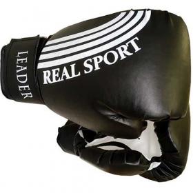 Перчатки боксерские RealSport LEADER 12 унций, черный