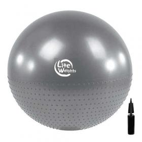 Мяч гимнастический + массажный Lite Weights BB010-26 (65см, с насосом, серебро)